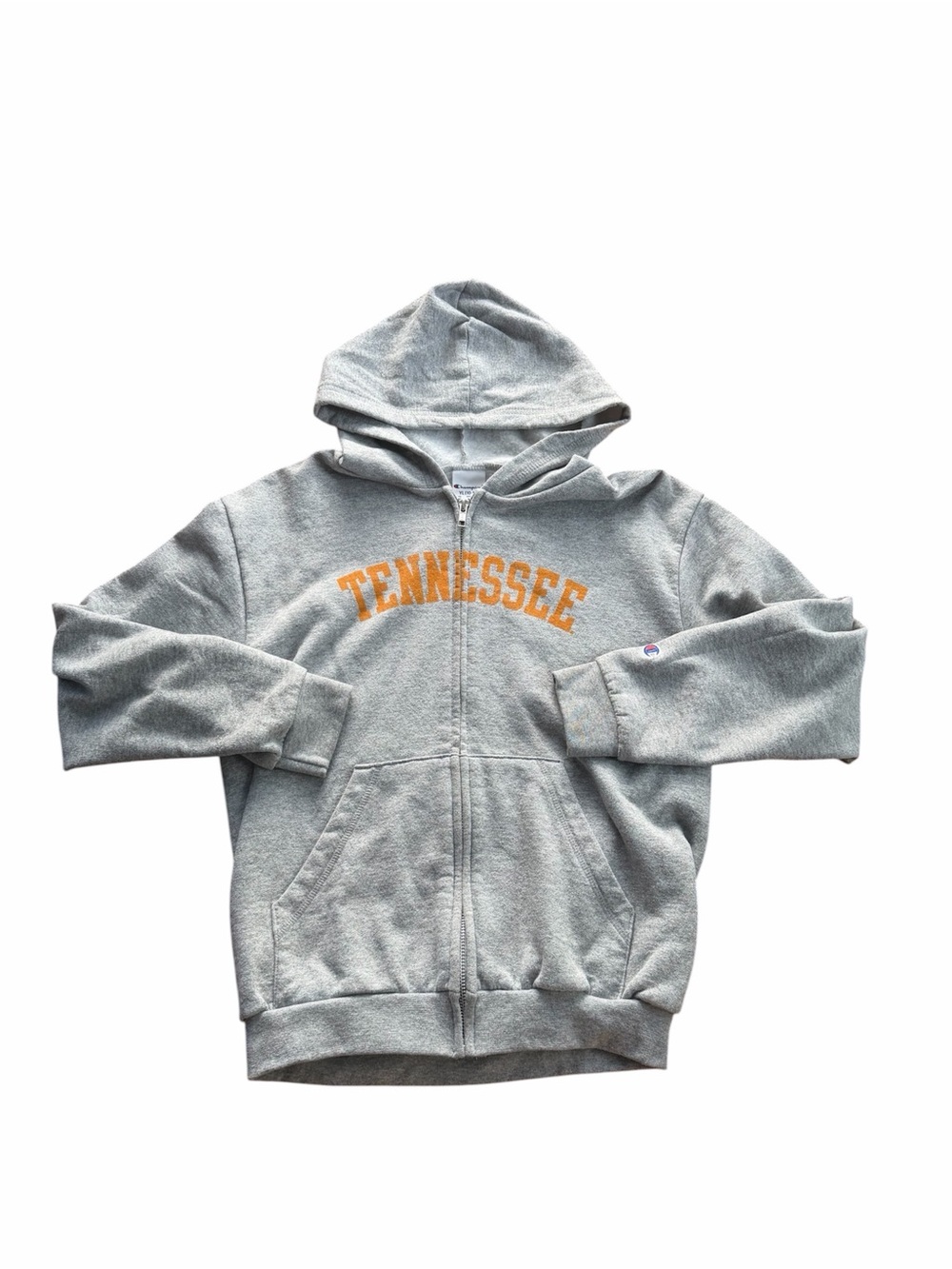 Champion Youth Large Tennessee Volunteers Gray Full Zip Hoodie Sweatshirt YL